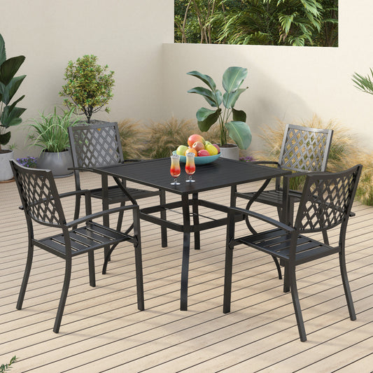 Sophia & William 5 Peices Metal Patio Dining Set for 4 People