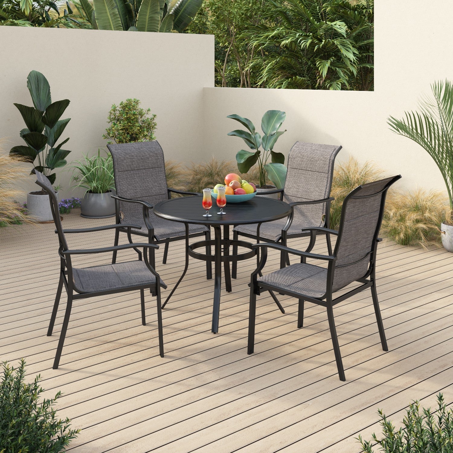 Metal outdoor dining discount set for 4