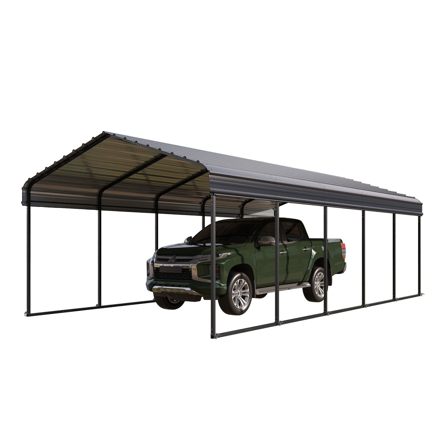 Alpha Joy 12' x 25' Heavy Duty Carport Carport with Galvanized Steel Roof Multi-Purpose Shelter
