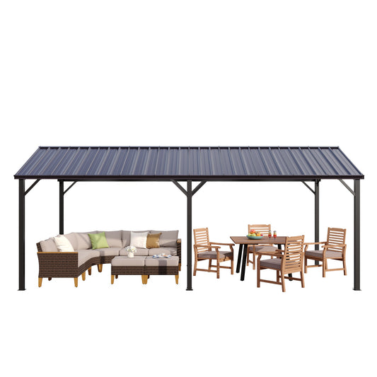 Alpha Joy 10' x 20' Heavy Duty Carport Carport with Galvanized Steel Roof Multi-Purpose Shelter