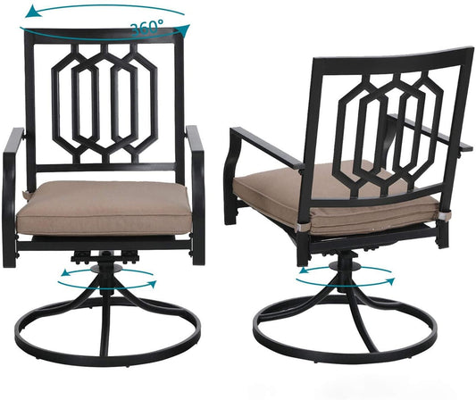 Sophia & William 360-Degree Patio Swivel Chairs Set of 2 Outdoor Dining Chairs with Seat Cushion for Lawn Backyard Balcony Poolside Bistro