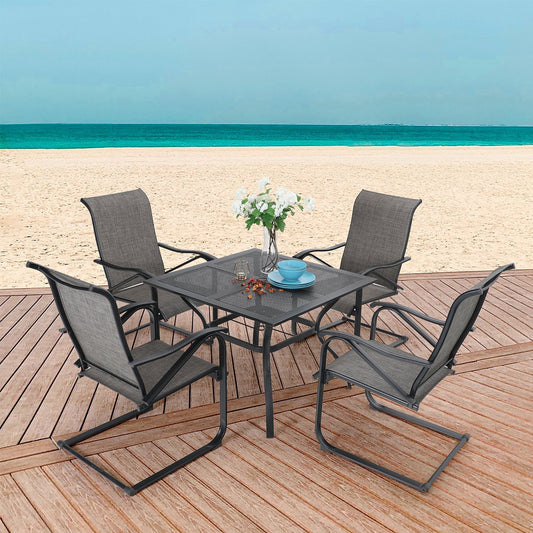 Sophia&William 5-Piece Metal Outdoor Patio Dining Furniture Set, Gray