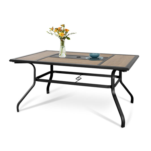 Sophia & William Outdoor Metal Rectangular Dining Table for 6 Chairs