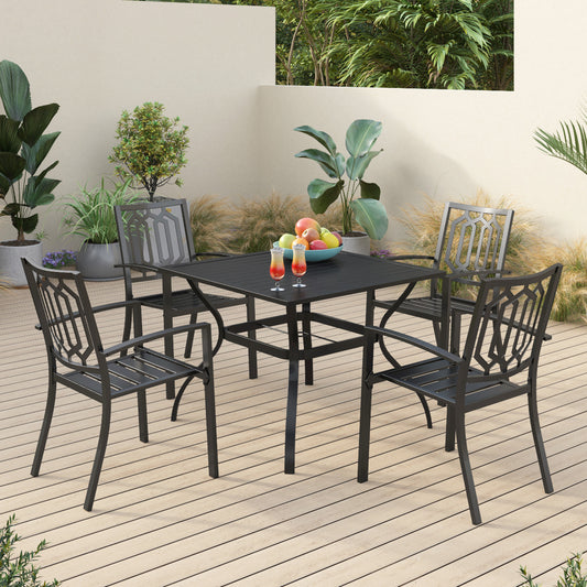 Sophia & William 5 Peices Metal Patio Dining Set for 4 People