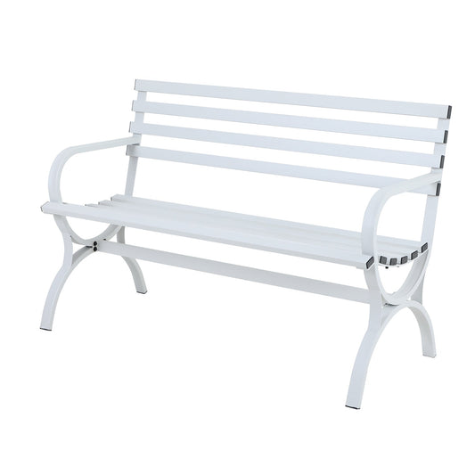 Sophia & William Metal Outdoor Durable Garden Bench in White