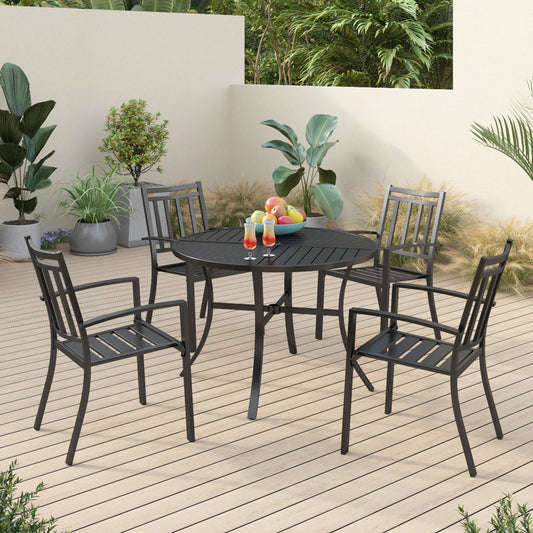 Sophia & William 5 Peices Metal Patio Dining Set with 42" Table for 4