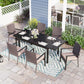 Sophia & William 7-Piece Patio Dining Set with Rattan Cushioned Chairs and Extendable Table