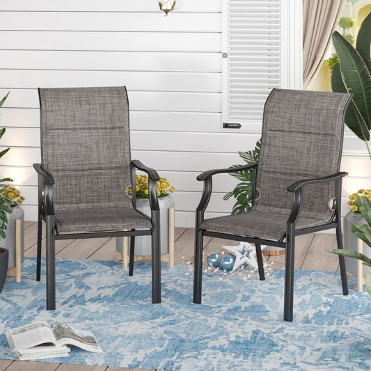 Sophia & William Patio Dining Chairs Set of 2 Outdoor Padded Textilene Chairs