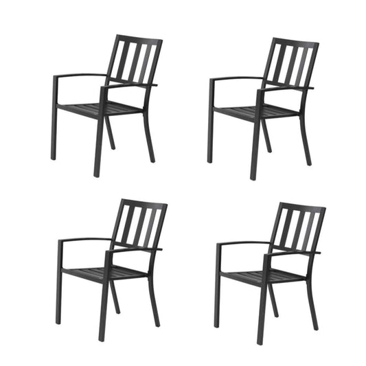 Sophia & William Outdoor Patio Metal Dining Chairs Set of 4, Black