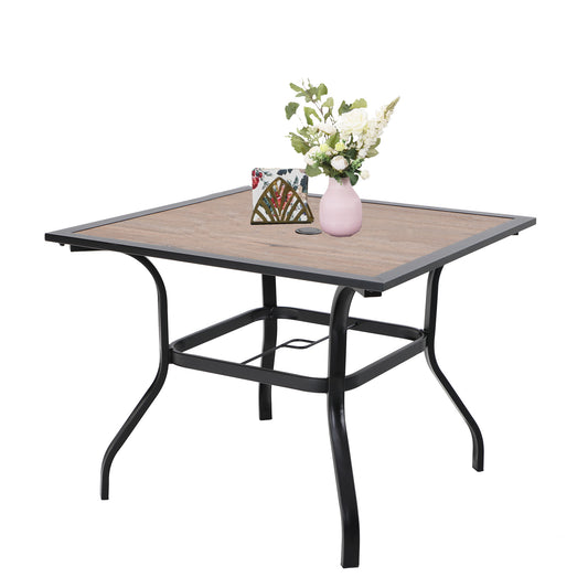 Sophia & William 37" Outdoor Square Dining Table with Steel Frame for 4 Chairs