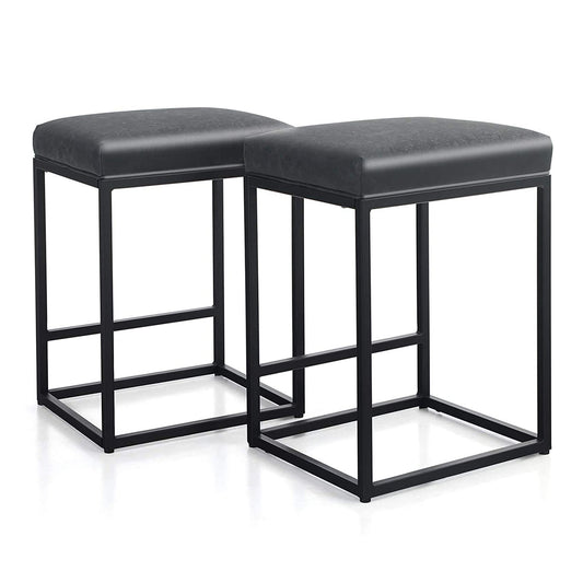 Sophia&William 24" Counter Height Armless Bar Stools Set of 2, Black