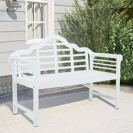 Sophia & William 53 Acacia Wood Outdoor Garden Bench, White