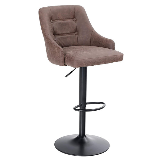 Sophia&William Adjustable Height Swivel Bar Stool PU Leather Seat,Brown