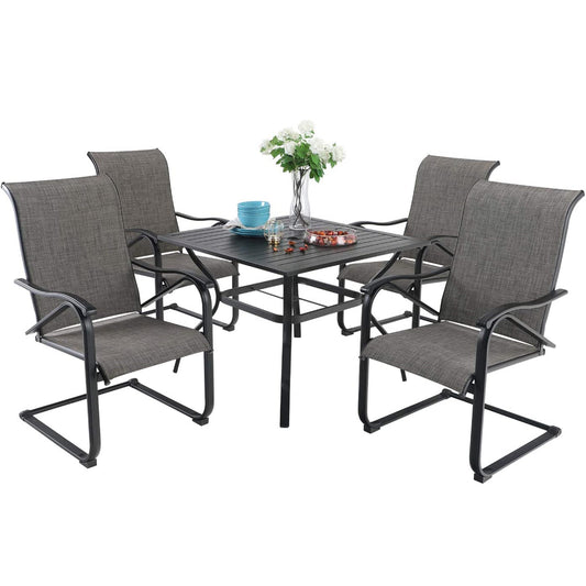 Sophia&William 5-Piece Metal Outdoor Patio Dining Furniture Set, Gray