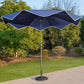 Sophia & William 9FT Outdoor Patio Umbrella Solar LED Umbrella with Crank Handle, Navy Blue