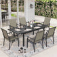 Sophia & William 7 Pieces Outdoor Patio Dining Set with 6Pcs Textilene Chairs & 1Pc Extendable Steel Table for 6-person