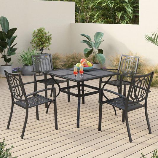 Sophia & William 5 Peices Metal Patio Dining Set for 4 People