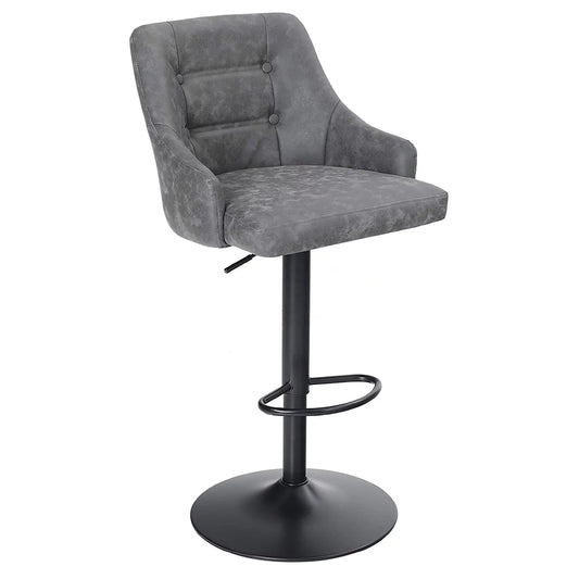 Sophia&William Adjustable Height Swivel Bar Stool PU Leather Seat,Grey