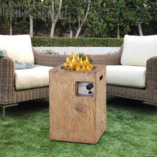 Sophia & William 16" Cylindrical Patio Gas Fire Pit CSA Certificated 30000 BTU