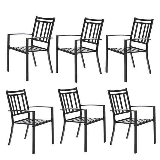 Sophia & William Outdoor Patio Metal Dining Chairs Set of 6, Black