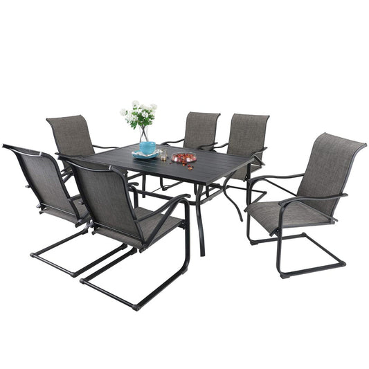 Sophia&William 7-Piece Metal Outdoor Patio Dining Furniture Set, Gray