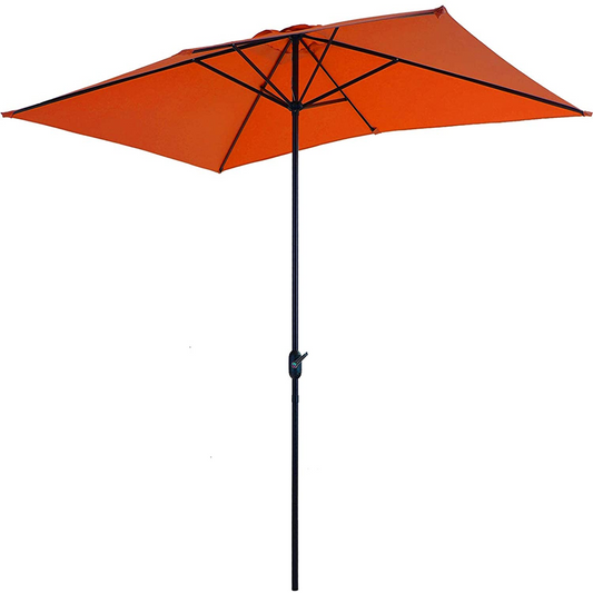 Sophia & William 10 x 6.6ft Rectangle Outdoor Patio Umbrella Market Table Umbrella Sunshade with 6 Steel Ribs and Crank Handle,Red