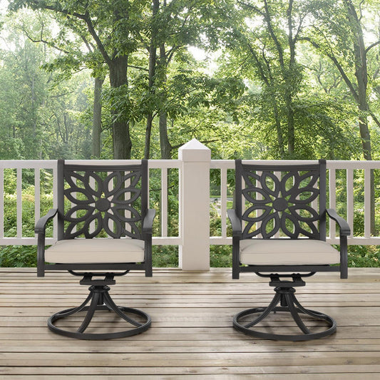 Sophia & William Outdoor Patio Swivel Dining Chairs with Seat Cushion Set of 2