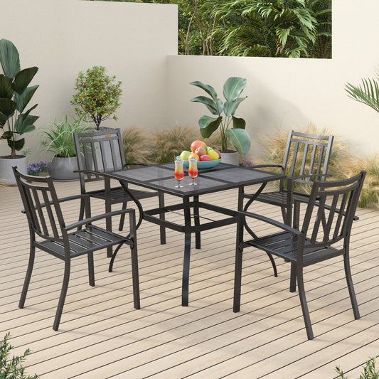 Sophia & William 5 Peices Metal Patio Dining Set for 4 People