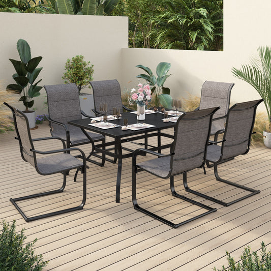 Sophia & William 7 Pieces Metal Patio Dining Set Paded Chairs and Table Furniture Set