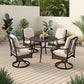 Sophia&William 5-Piece Outdoor Patio Dining Set Cushioned Chairs and Steel Table