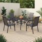 Sophia & William 5 Pieces Outdoor Patio Dining Set High Back Dining Chairs and Metal Square Dining Table