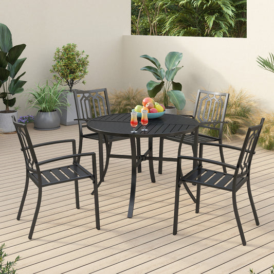 Sophia & William 5 Peices Metal Patio Dining Set with 42" Table for 4