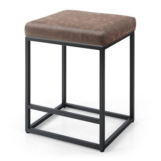 Sophia&William 24" Counter Height Armless Bar Stool Brown Saddle Seat Stool