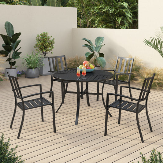 Sophia & William 5 Peices Metal Patio Dining Set with 42" Table for 4