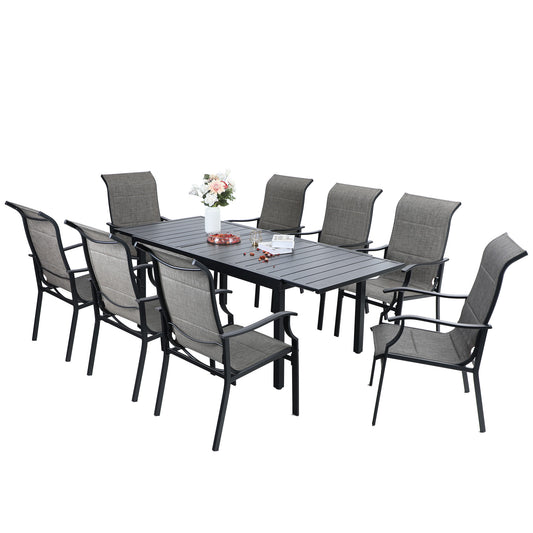 Sophia & William 9 Pieces Metal Patio Dining Set for 8 People Outdoor Chairs Table Set