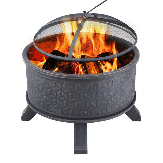 Sophia & William 26 Inch Round Wood Burning Bronze Fire Pit